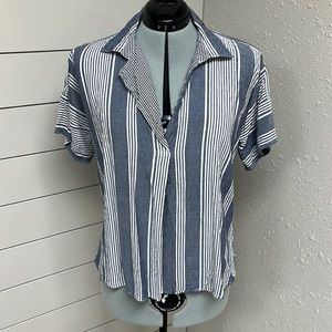 Button-Back Striped Shirt